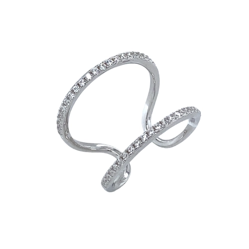 Кольцо из серебра 925 пробы с фианитами