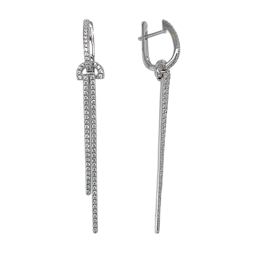 Серьги из серебра 925 пробы с фианитами