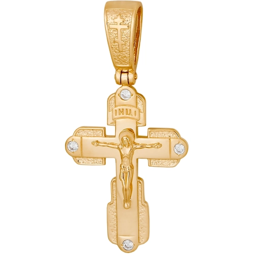 Подвеска Крест из золота 585 пробы с фианитами