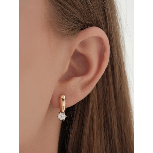 Серьги из золота 585 пробы с фианитами