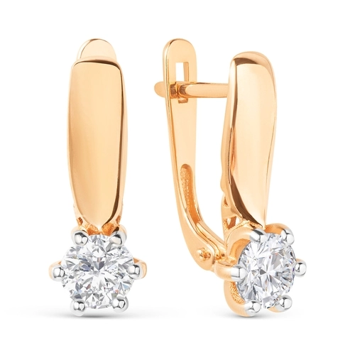 Серьги из золота 585 пробы с фианитами