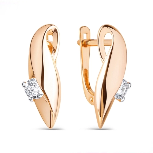 Серьги из золота 585 пробы с фианитами
