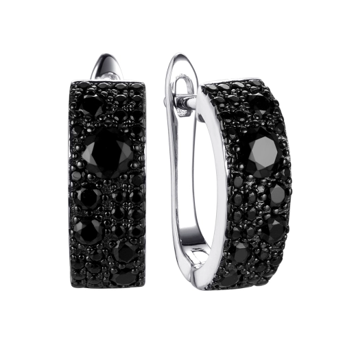 Серьги из серебра 925 пробы с искусственной шпинелью и фианитами