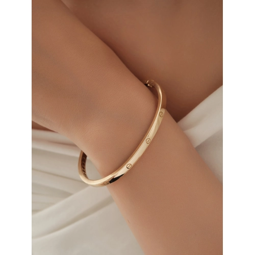 Жесткий браслет из желтого золота 585 пробы