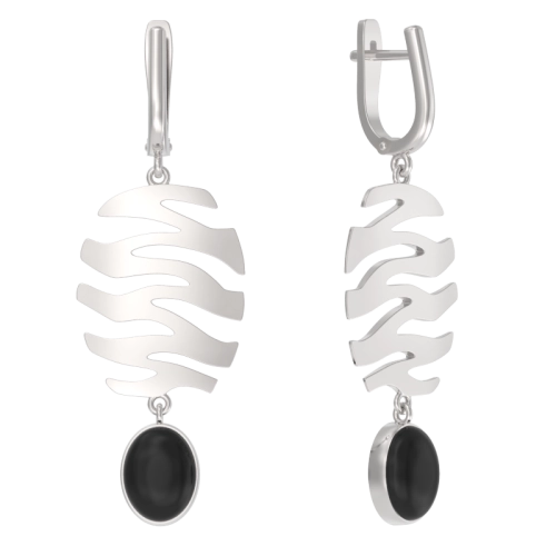 Серьги из серебра 925 пробы с агатом