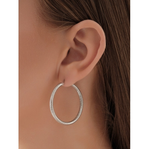 Серьги конго из белого золота 585 пробы