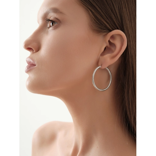 Серьги конго из белого золота 585 пробы