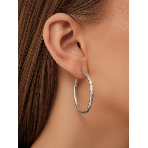 Серьги конго из белого золота 585 пробы