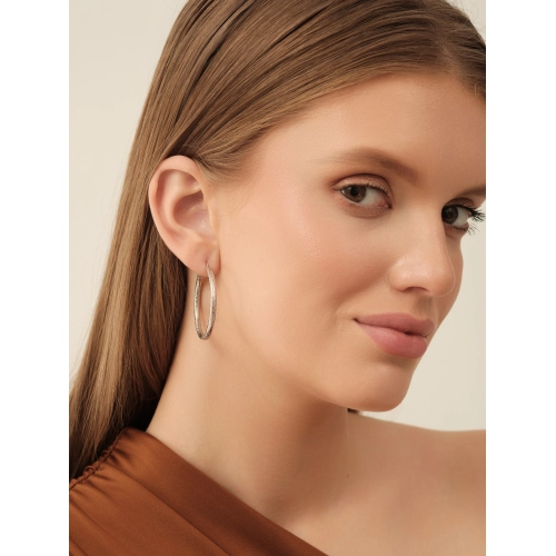 Серьги конго из белого золота 585 пробы