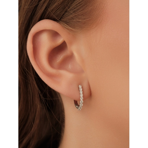 Серьги из белого золота 585 пробы с фианитами