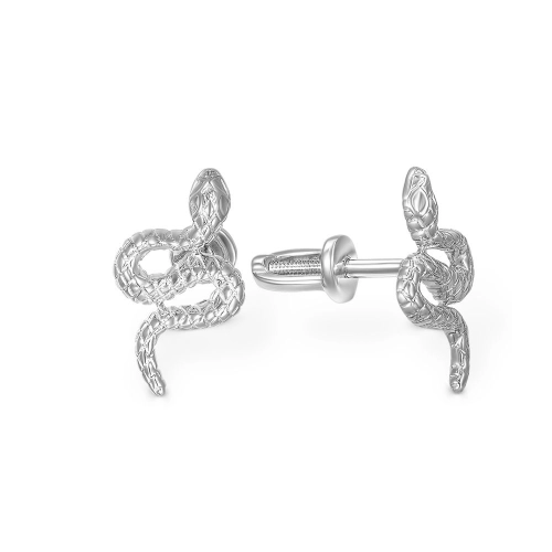 Серьги пусеты из белого золота 585 пробы