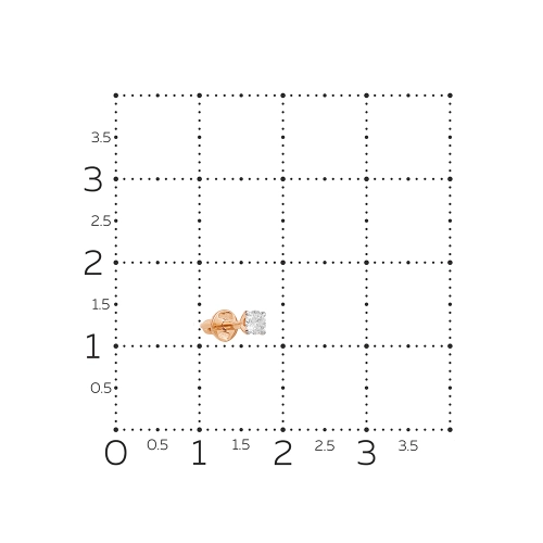 Моносерьга пусета из золота 585 пробы с бриллиантом