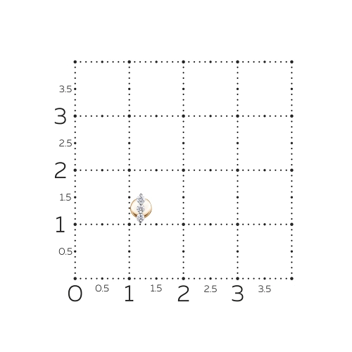 Моносерьга пусета из золота 585 пробы с бриллиантом