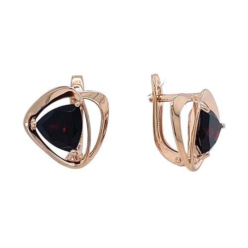 Серьги из золота 585 пробы с гранатом