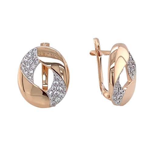 Серьги из золота 585 пробы с фианитами