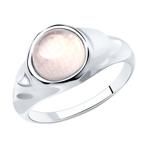 Кольцо (925) кварц розовый