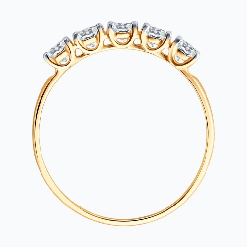 Кольцо из золота 585 пробы с фианитами