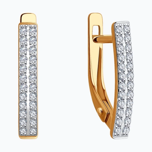 Серьги из золота 585 пробы с фианитами