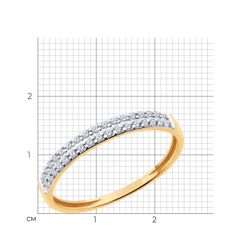 Кольцо из золота 585 пробы с фианитами