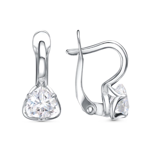 Серьги из серебра 925 пробы с фианитами