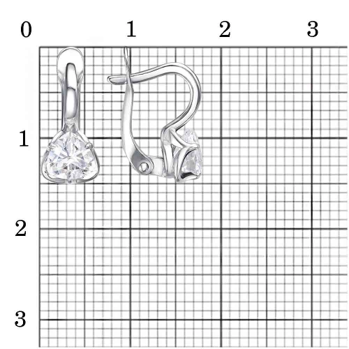 Серьги из серебра 925 пробы с фианитами