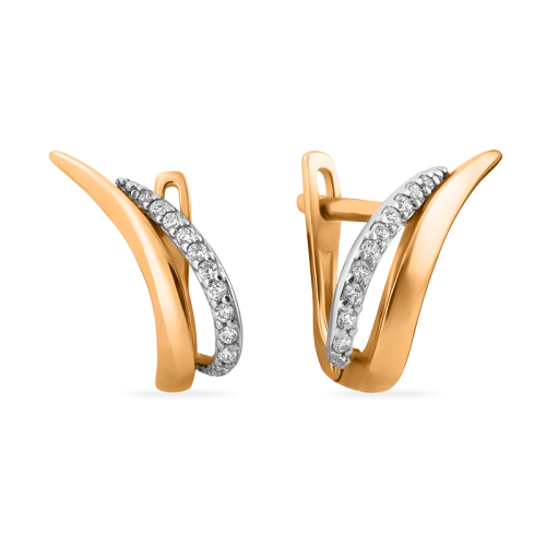 Серьги из золота 585 пробы с фианитами