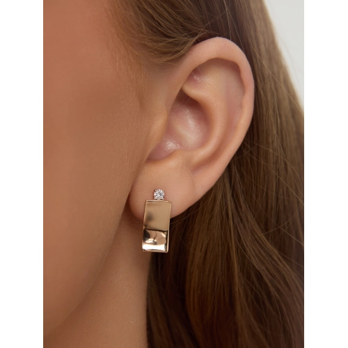 Серьги из золота 585 пробы с фианитами