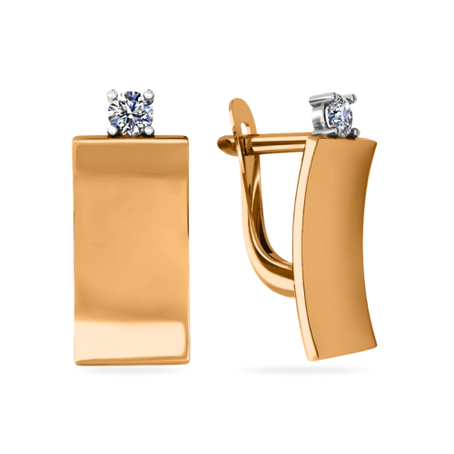 Серьги из золота 585 пробы с фианитами
