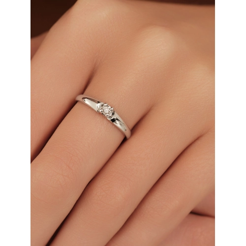 Кольцо из белого золота 585 пробы с бриллиантами