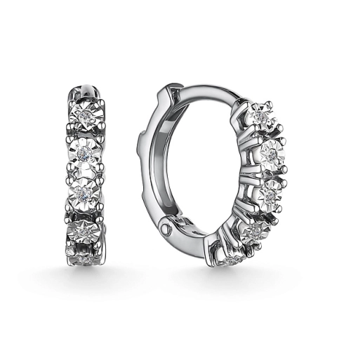 Серьги из белого золота 585 пробы с бриллиантами