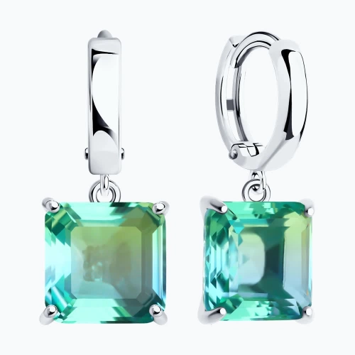 Серьги из серебра 925 пробы с ситаллами