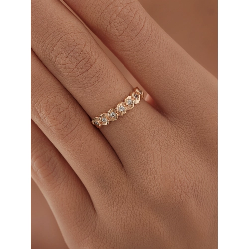 Кольцо из золота 585 пробы с фианитами