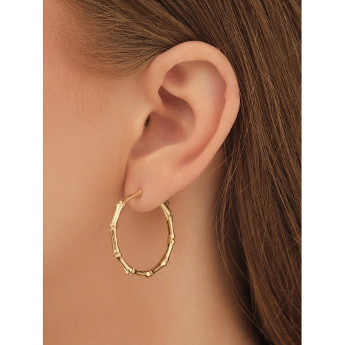 Серьги конго из желтого золота 585 пробы с бриллиантами