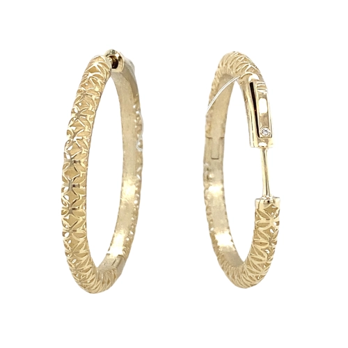 Серьги конго из желтого золота 585 пробы с бриллиантами