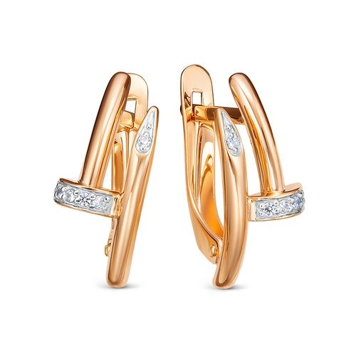Серьги из золота 585 пробы с фианитами
