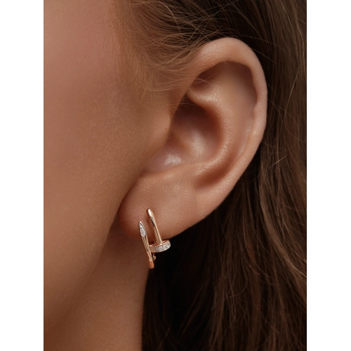 Серьги из золота 585 пробы с фианитами