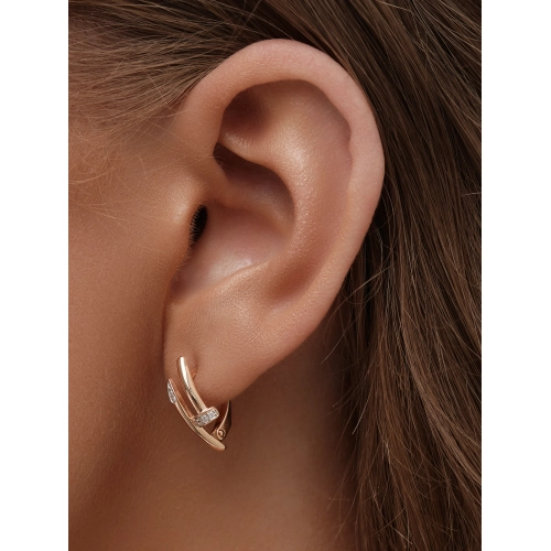 Серьги из золота 585 пробы с фианитами