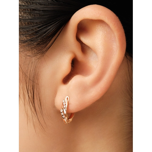 Серьги из золота 585 пробы с фианитами
