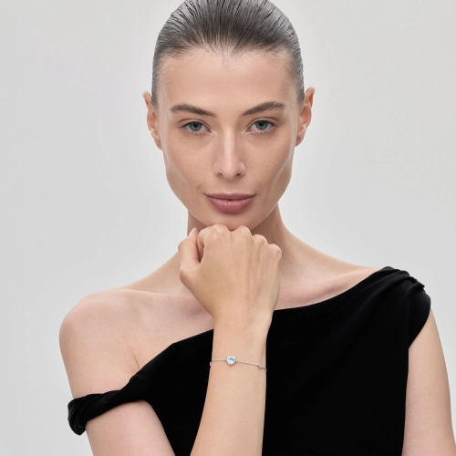 Браслет из серебра 925 пробы с топазами и фианитами