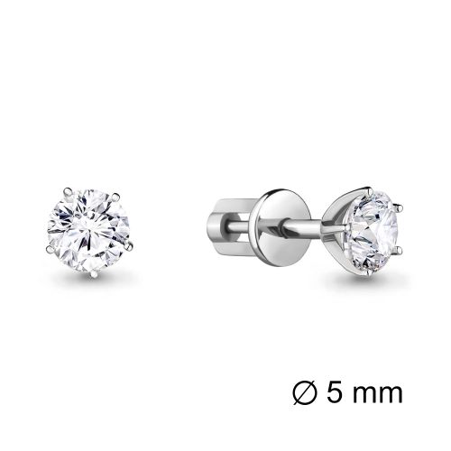 Серьги пусеты из серебра 925 пробы с фианитами