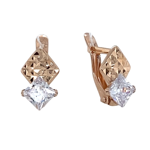 Серьги из золота 585 пробы с фианитами