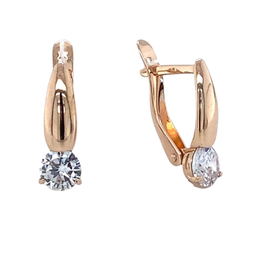 Серьги из золота 585 пробы с фианитами