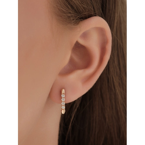 Серьги из золота 585 пробы с фианитами