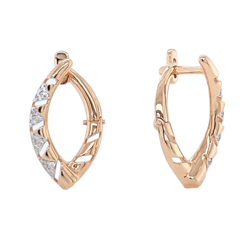 Серьги из золота 585 пробы с фианитами
