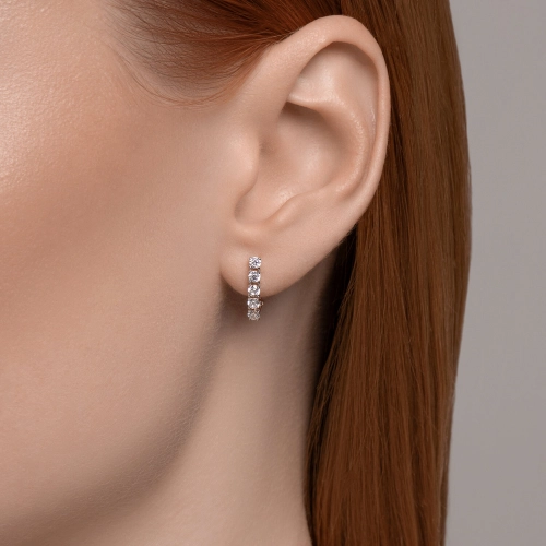 Серьги из золота 585 пробы с фианитами