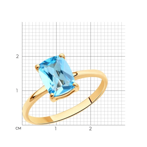 Кольцо из золота 585 пробы с топазом