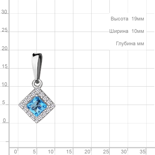 Подвеска из серебра 925 пробы с топазами и фианитами