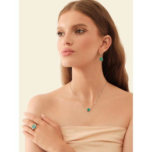 Серьги из серебра 925 пробы с цветными цирконами