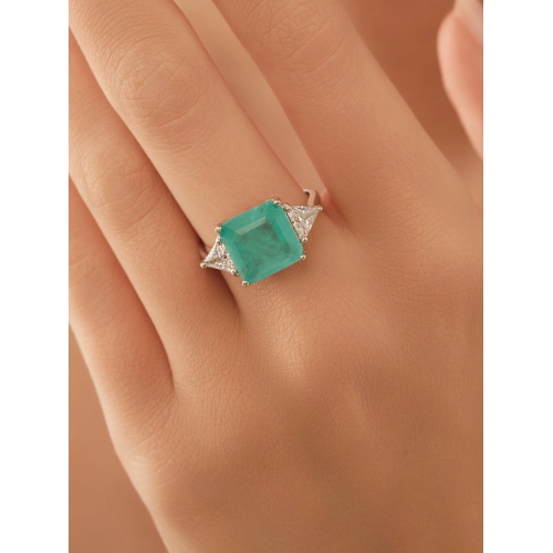 Кольцо из серебра 925 пробы с цветными цирконами