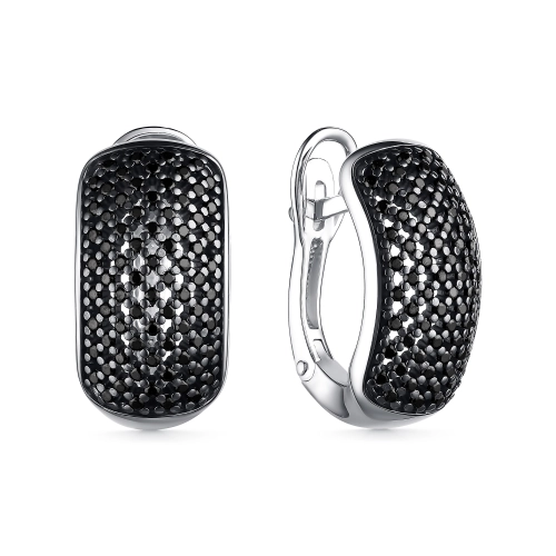Серьги из серебра 925 пробы с цветными фианитами